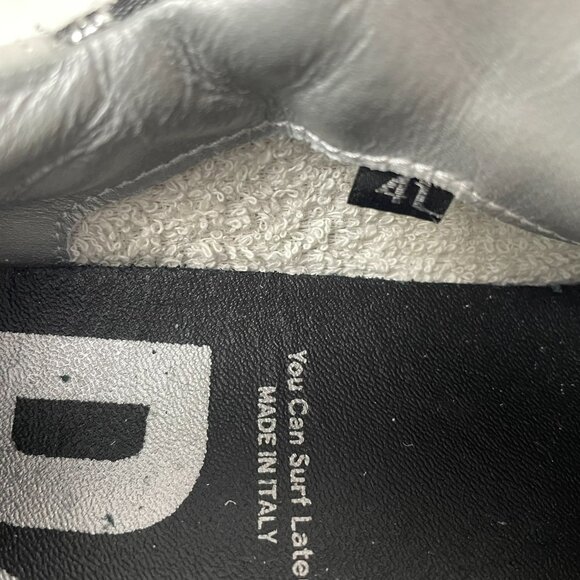 P448 Thea White/Black/Silver Embroidered Flower Low Top Sneakers - Picture 8 of 9